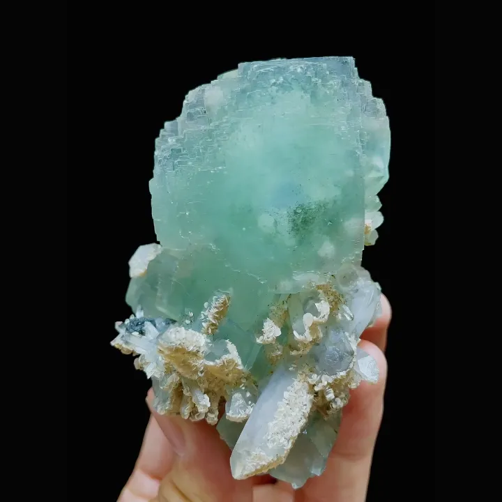 Natural Green Fluorite and Quartz Symbiosis comes from Xianghualing,Hunan 50*85*40MM - image 7