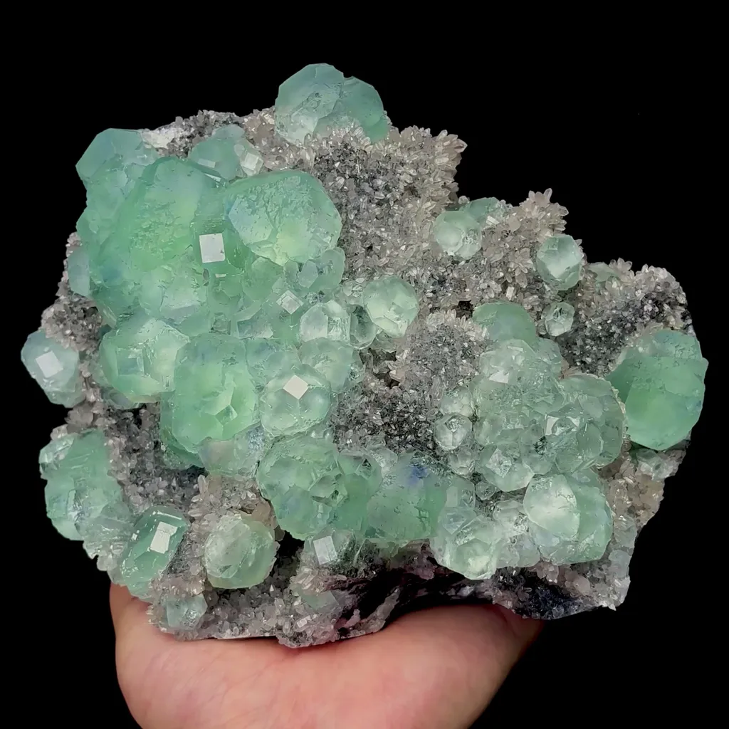 Natural Green Fluorite and Smoky Crystal Mineral Specimen,High Quality Specimen,FUJIAN,CHINA(190*160*80mm) image
