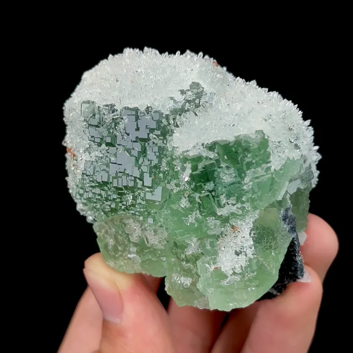 Natural Green  Fluorite and Sugar crystal,Ladder Pattern Mineral Specimen,High Quality Specimen:FUJIAN,China (64*46*45mm) - image 3