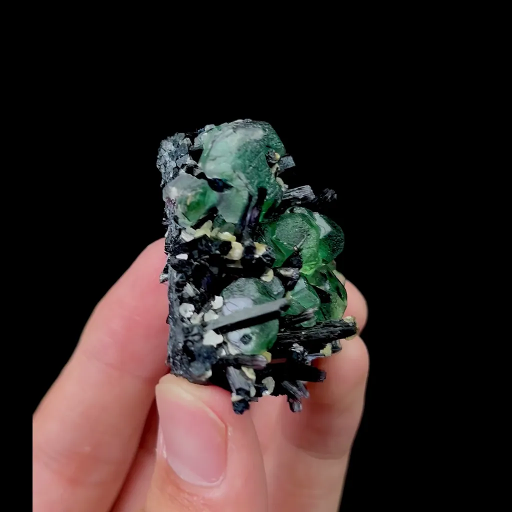 Natural Green Fluorite and Tourmaline Mineral Specimen,High Quality Specimen,NAMIBIA(48*38*27mm) - image 2
