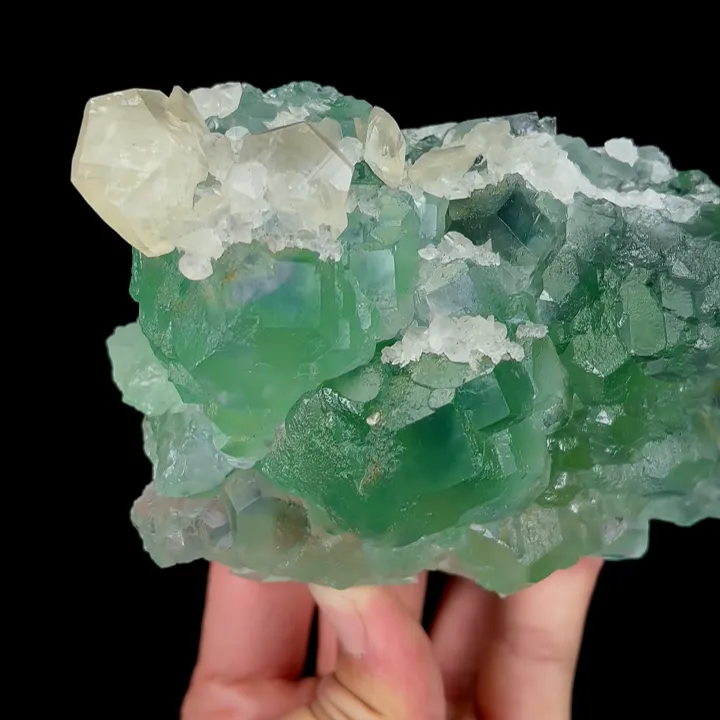 Natural Green Fluorite and Yellow Calcite, Mineral Specimen:Fujian,China (110*75*60MM) image