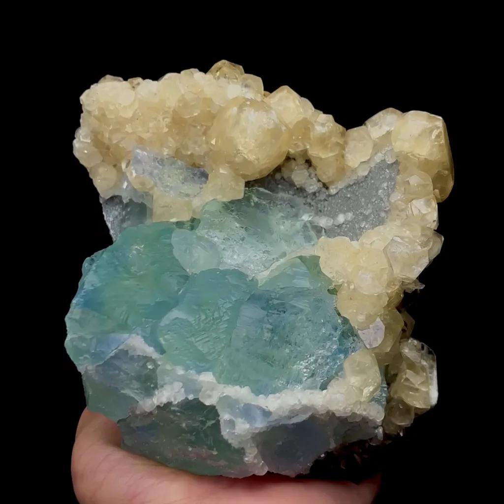 Natural Green Fluorite and Yellow Calcite Mineral Specimen,High Quality Specimen,FUJIAN,CHINA(170*140*95mm) image