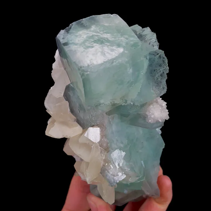 Natural Green Fluorite and Yellow Calcite, Mineral Specimen:Xianghualing,Hunan (70*145*60MM) - image 3