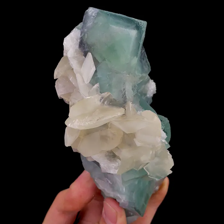 Natural Green Fluorite and Yellow Calcite, Mineral Specimen:Xianghualing,Hunan (70*145*60MM) - image 2