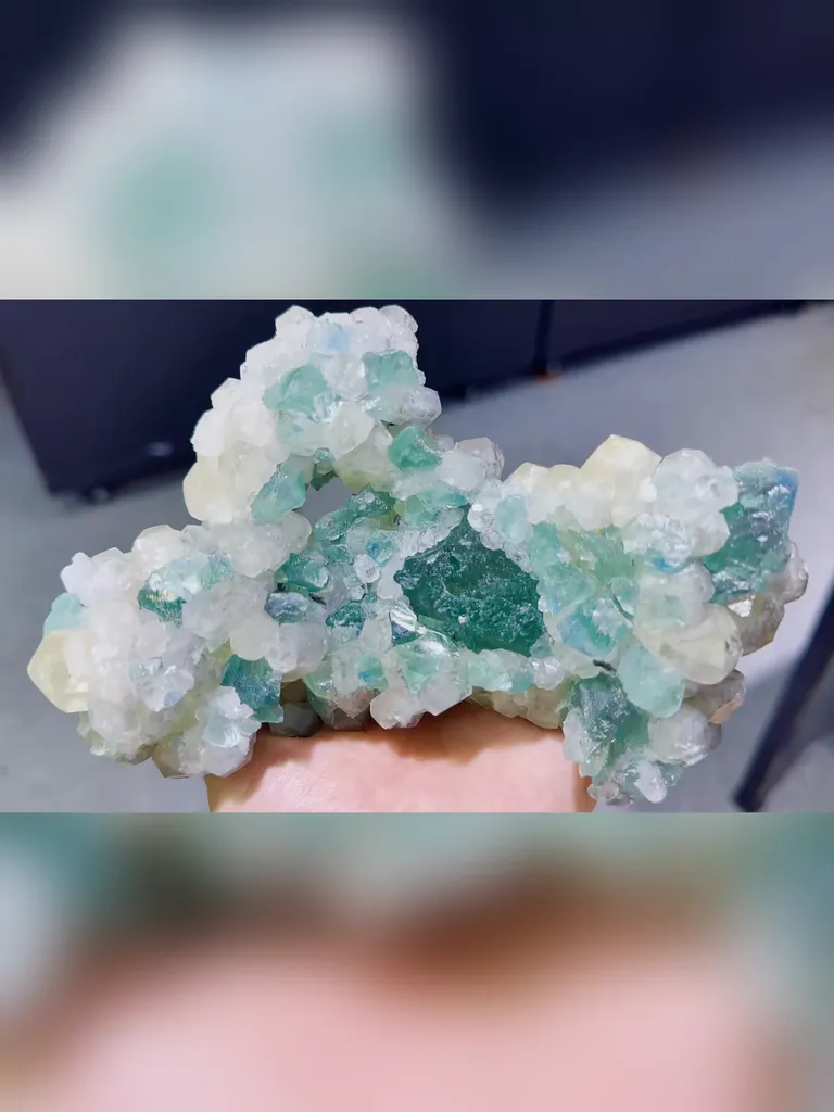 Natural Green Fluorite and Yellow Calcite occur together comes from Fujian,China 150*100*820MM - image 2