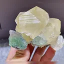 Natural Green Fluorite and Yellow Calcite Symbiosis comes from Fujian,China 85*65*70MM - image 4