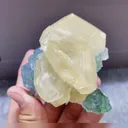 Natural Green Fluorite and Yellow Calcite Symbiosis comes from Fujian,China 85*65*70MM - image 3
