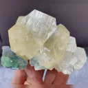 Natural Green Fluorite and Yellow Calcite Symbiosis comes from Fujian,China 85*65*70MM - image 5