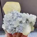 Natural Green Fluorite and Yellow Calcite Symbiosis comes from Fujian,China 90*70*85MM - image 4