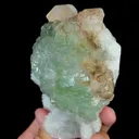 Natural Green Fluorite, Calcite and Quartz, Mineral Specimen:Fujian,China (85*85*65MM) - image 4