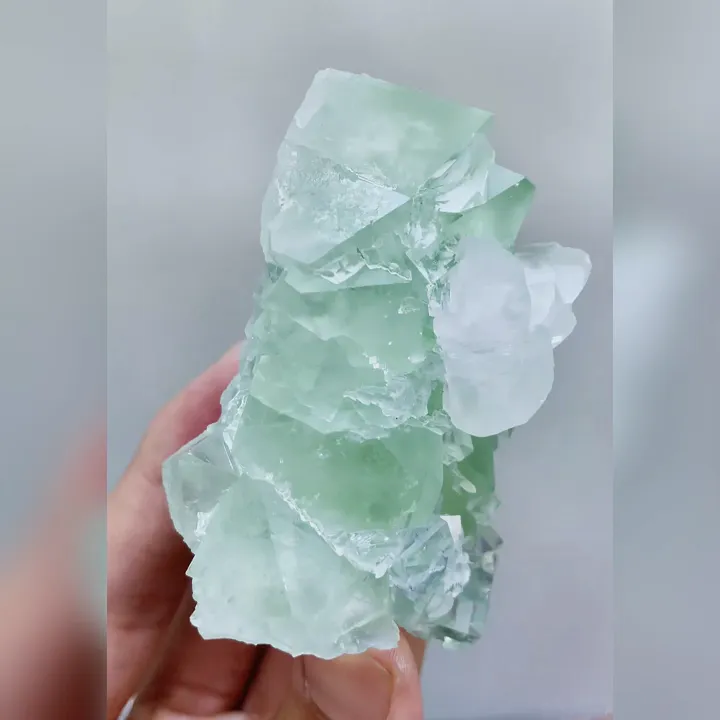 Natural Green Fluorite & Calcite, Mineral Specimen: Xianghualing,Hunan 65*70*40MM - image 3
