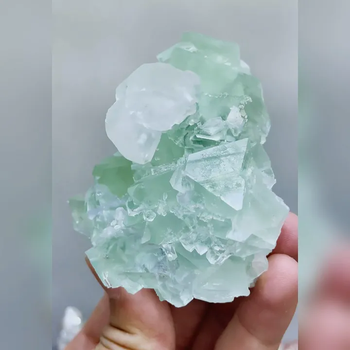 Natural Green Fluorite & Calcite, Mineral Specimen: Xianghualing,Hunan 65*70*40MM - image 6