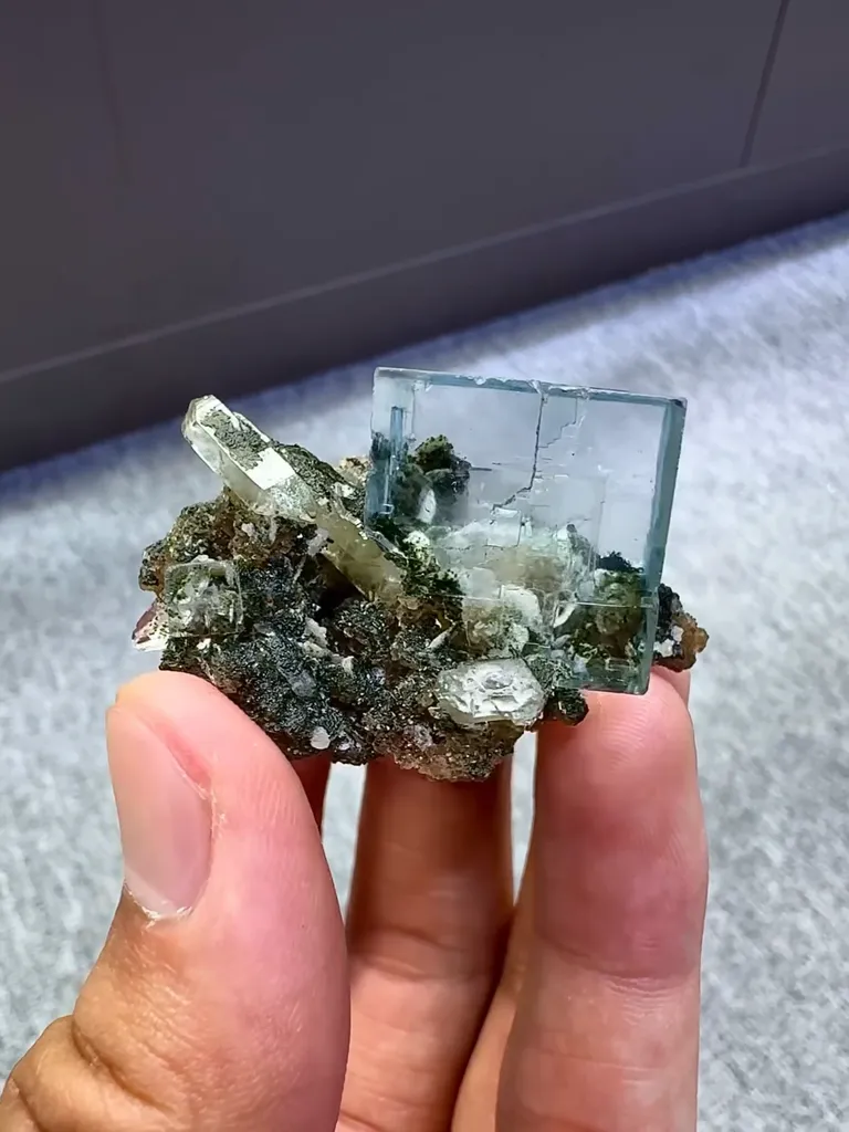 Natural Green Fluorite Coexists With Quartz comes from Yaogangxian,Hunan - image 5