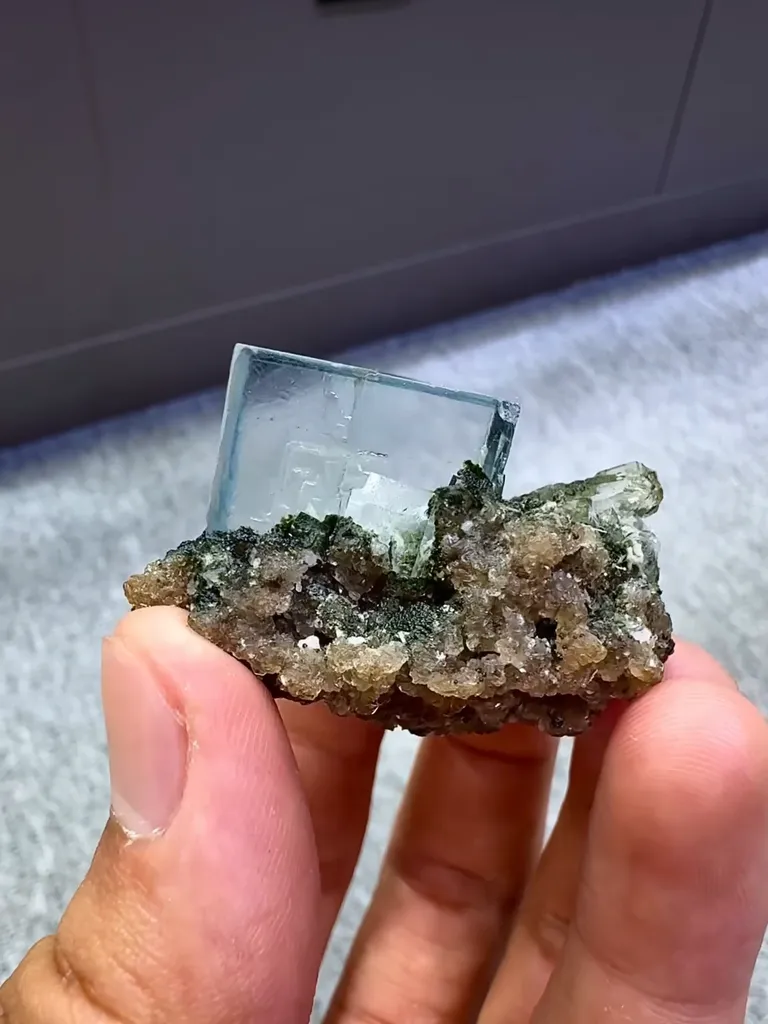 Natural Green Fluorite Coexists With Quartz comes from Yaogangxian,Hunan - image 3