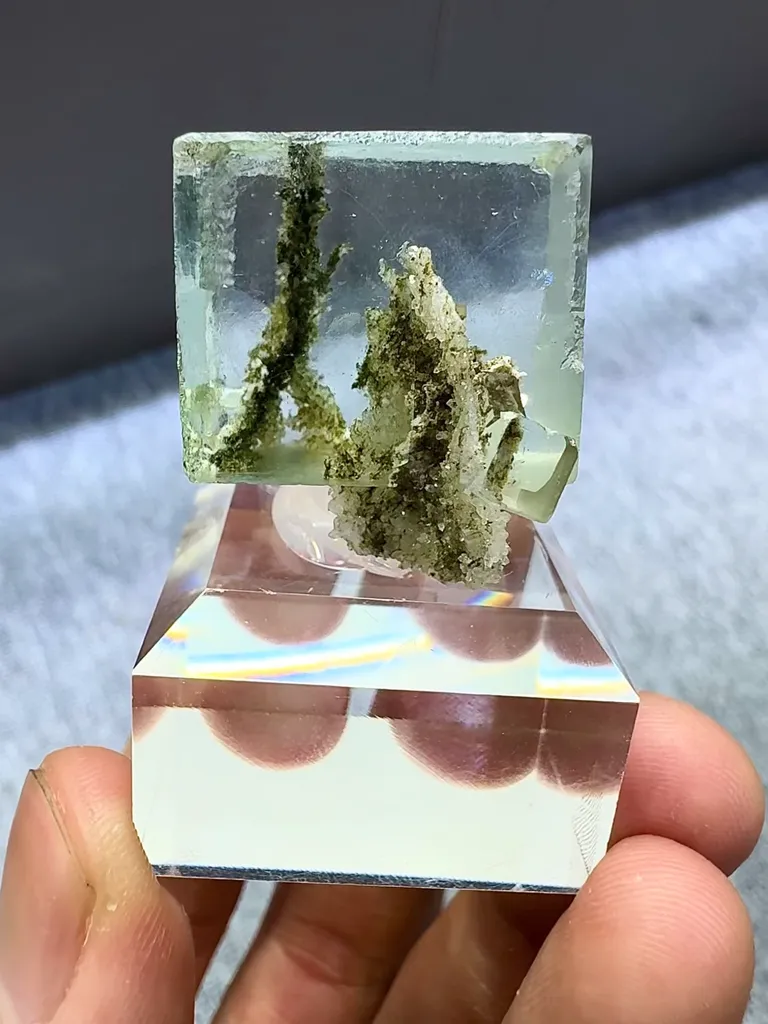 Natural Green Fluorite comes from Xianghualing, Hunan 20*20*20MM image