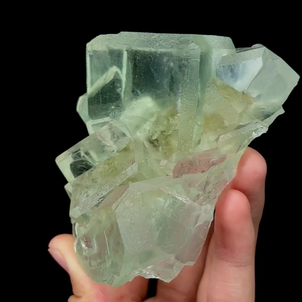 Natural Green Fluorite Ladder Pattern Mineral Specimen,Xianghua Hill Green Fluorite:Hunan(100*90*60mm) - image 3