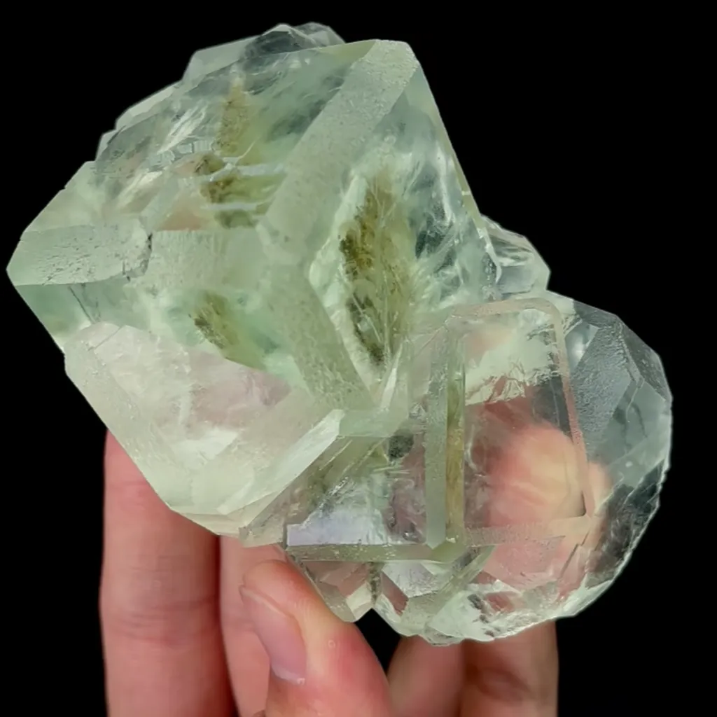 Natural Green Fluorite Ladder Pattern Mineral Specimen,Xianghua Hill Green Fluorite:Hunan(100*90*60mm) - image 4