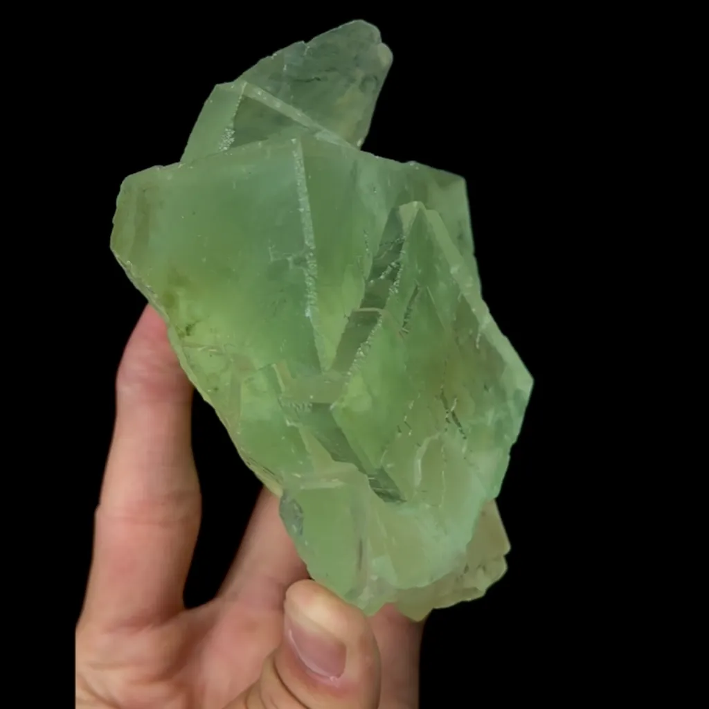 Natural Green Fluorite Ladder Pattern Mineral Specimen,Xianghua Hill Green Fluorite:Hunan(110*115*60mm) - image 4