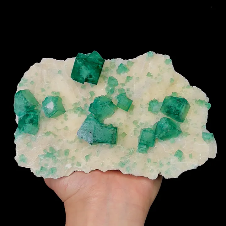 Natural Green Fluorite Mineral Specimen,High Quality Cube Specimen:Madagascar (170*100*44mm) image