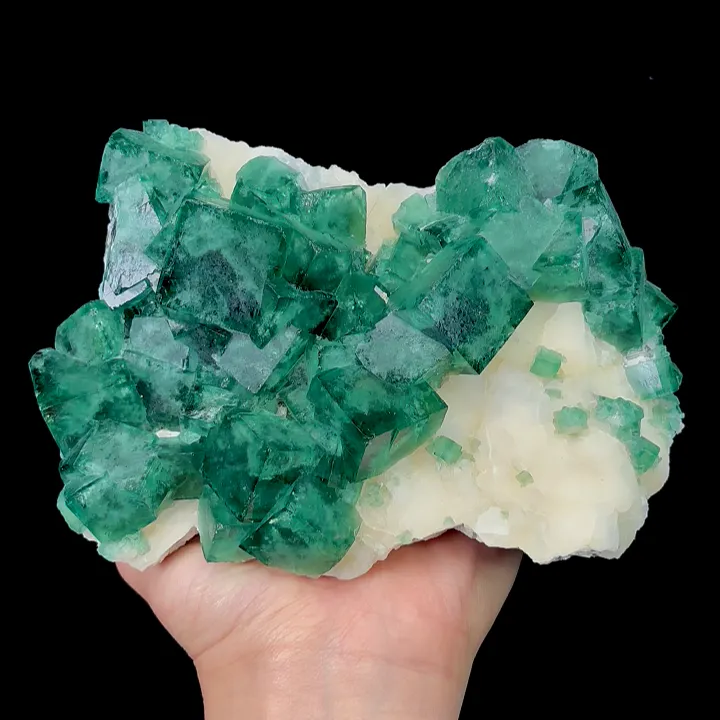 Natural Green Fluorite Mineral Specimen,High Quality Cube Specimen:Madagascar (170*120*55mm) image
