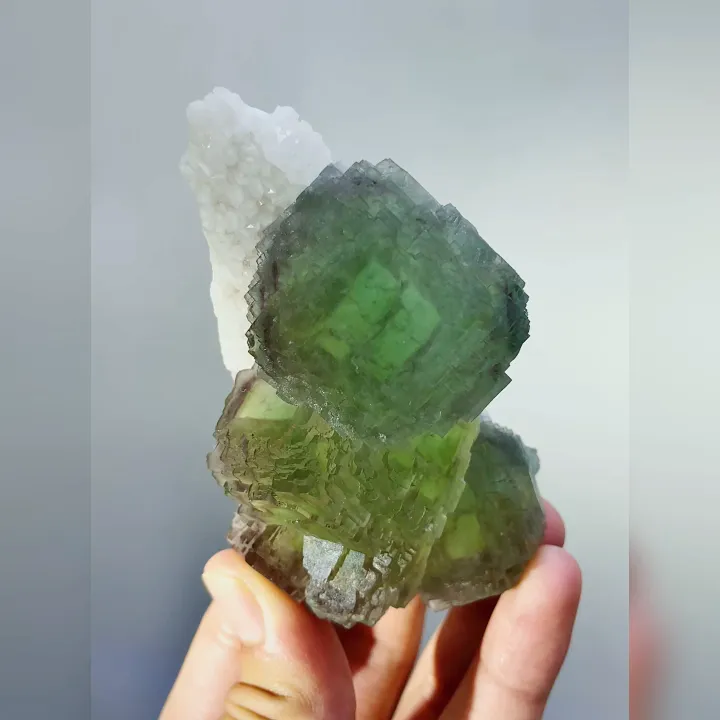Natural Green Fluorite & Quartz, Mineral specimen: Xianghualing,Hunan (50*45*30mm) - image 6