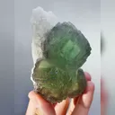 Natural Green Fluorite & Quartz, Mineral specimen: Xianghualing,Hunan (50*45*30mm) - image 5