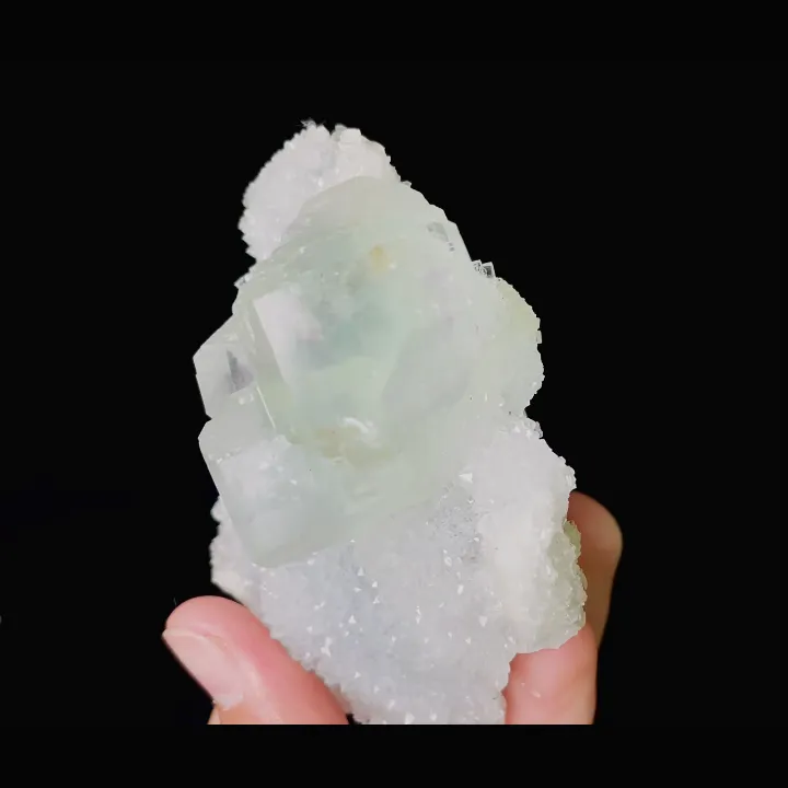 Natural Green Fluorite & Quartz, Mineral Specimen: Zhejiang,China (95*70*45MM) - image 2