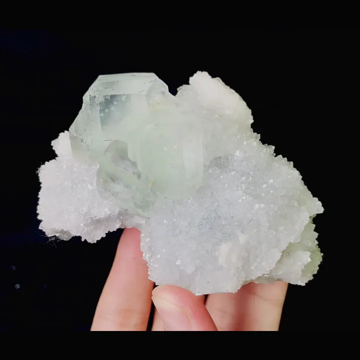 Natural Green Fluorite & Quartz, Mineral Specimen: Zhejiang,China (95*70*45MM) - image 4