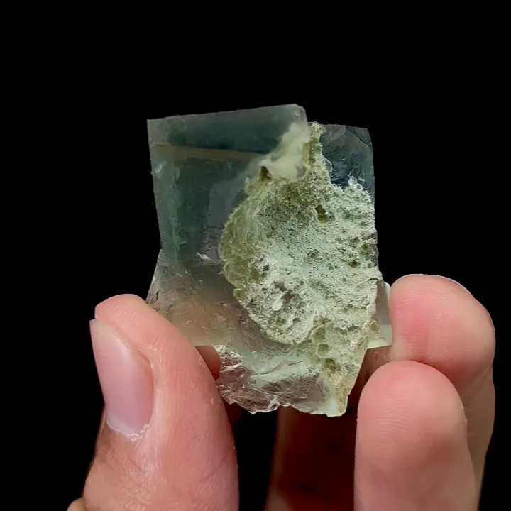 Natural Green Fluorite Single Crystal,Ladder Pattern Mineral Specimen:XiangHuaLing HUNAN (35*25*25mm) - image 3