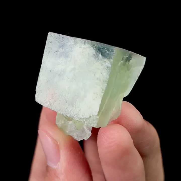 Natural Green Fluorite Single Crystal,Ladder Pattern Mineral Specimen:XiangHuaLing HUNAN (35*25*25mm) - image 2
