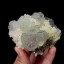 Natural Green Fluorite Spherality Mineral Specimen,High quality ladder pattern Mineral Specimen:ShangBao Hunan（80*70*60mm) - image 1