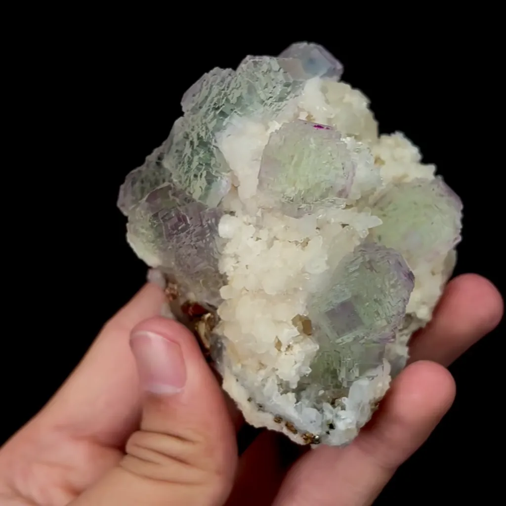 Natural Green Fluorite Spherality Mineral Specimen,High quality ladder pattern Mineral Specimen:ShangBao Hunan（80*70*60mm) - image 5