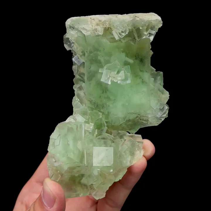 Natural Green Fluorite,Ladder Pattern Mineral Specimen: HUNAN (115*60*45mm) image