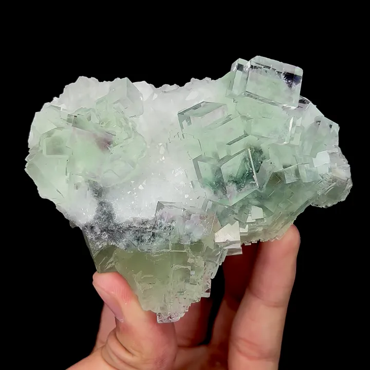Natural Green Fluorite,Ladder Pattern Mineral Specimen:ZHEJIANG (95*70*45mm) image