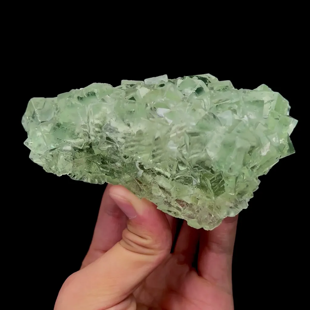 Natural Green Glassy Fluorite Mineral Specimen,High Quality Specimen,XIANGHUALING,HUNAN,CHINA(125*72*48mm) image