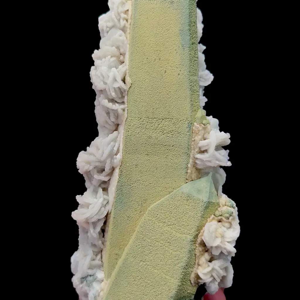 Natural Green Matcha Crystal and Calcite Mineral Specimen,High Quality Specimen,HUANGGANG LIANG,INNER MONGOLIA,CHINA(60*40*130mm) image