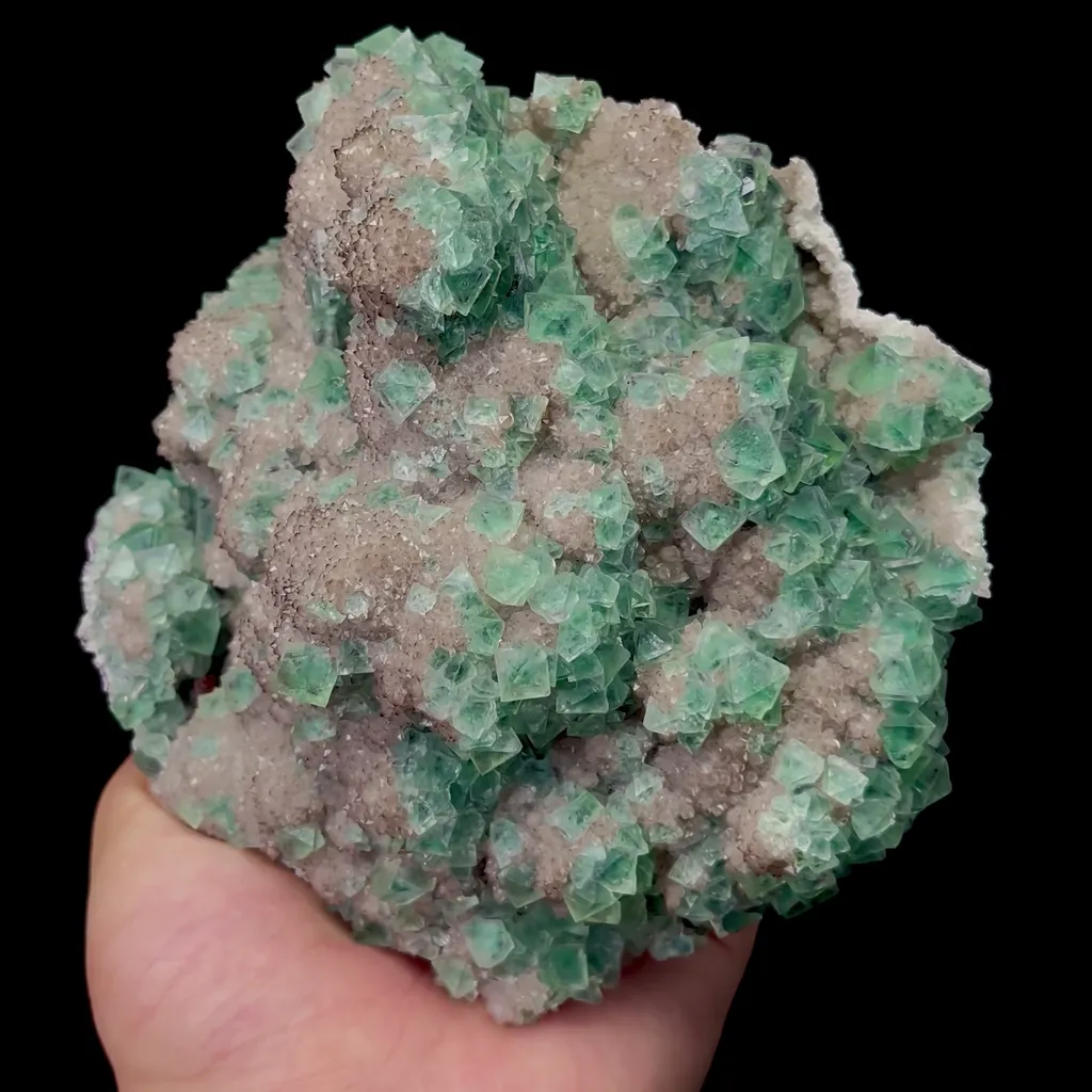 Natural Green Octahedral Fluorite and Crystal Mineral Specimen,High Quality Specimen,HUANGGANG LIANG,INNER MONGOLIA,CHINA(150*140*75mm) - image 4