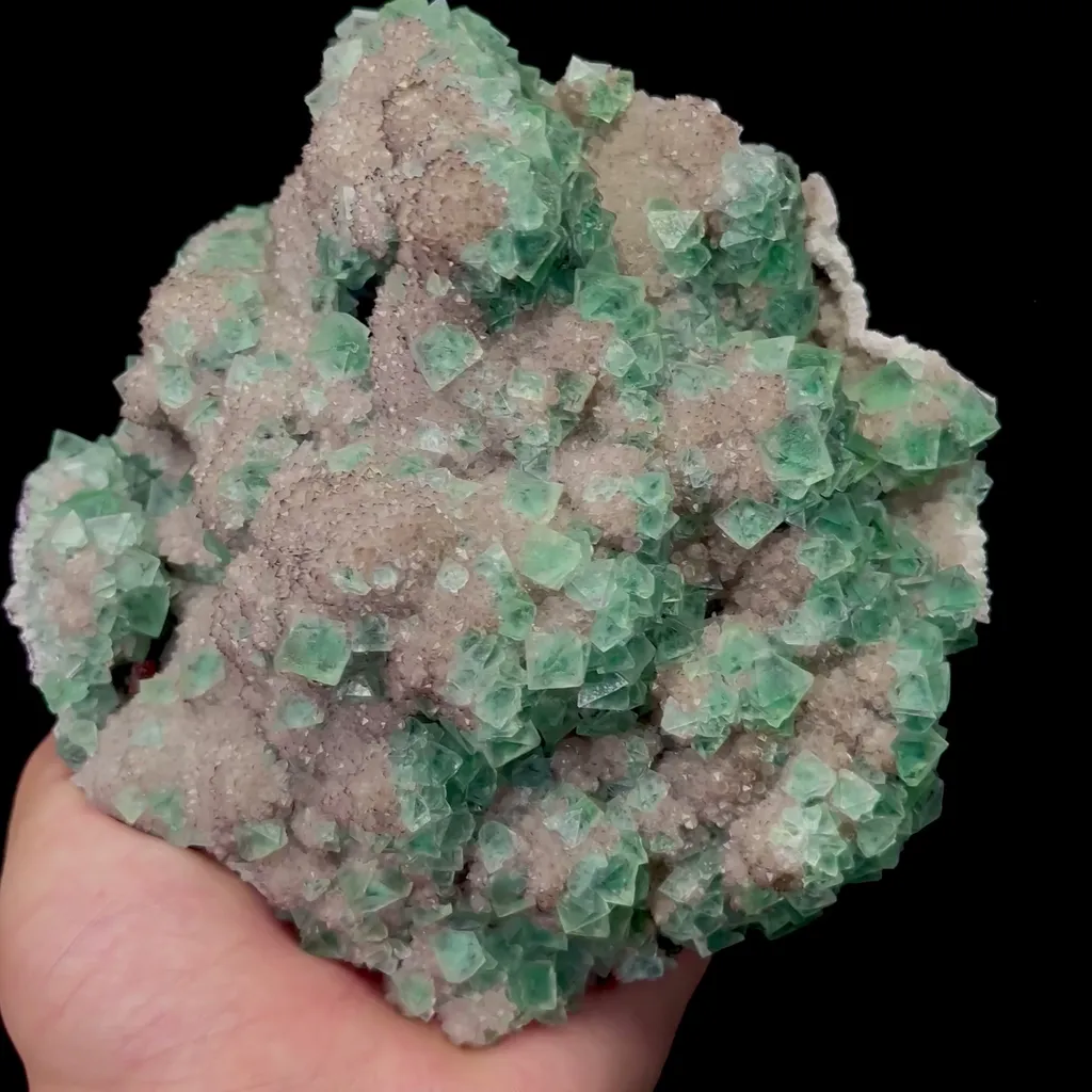 Natural Green Octahedral Fluorite and Crystal Mineral Specimen,High Quality Specimen,HUANGGANG LIANG,INNER MONGOLIA,CHINA(150*140*75mm) image
