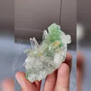 Natural Green Octahedral Fluorite and Quartz Cluster Symbiosis comes from Fujian,China 40*90*25MM - image 3