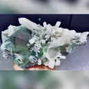 Natural Green Octahedral Fluorite and Quartz Clusters Coevolved comes from Inner Mongolia,China 190*90*90MM - image 2