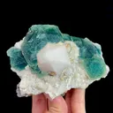 Natural Green Octahedral Fluorite and Quartz, Mineral Specimen: Inner Mongolia,China (115*85*75MM) - image 1
