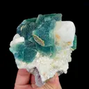 Natural Green Octahedral Fluorite and Quartz, Mineral Specimen: Inner Mongolia,China (115*85*75MM) - image 2