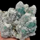 Natural Green Octahedral Fluorite and Quartz, Mineral Specimen: Inner Mongolia,China (140*105*80MM) - image 3