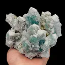 Natural Green Octahedral Fluorite and Quartz, Mineral Specimen: Inner Mongolia,China (140*105*80MM) - image 1