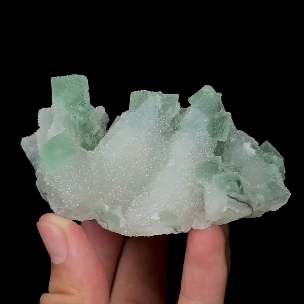 Natural Green Octahedral Fluorite and Quartz Mineral Specimen,High Quality Specimen,FUJIAN,CHINA(80*45*45mm) - image 5