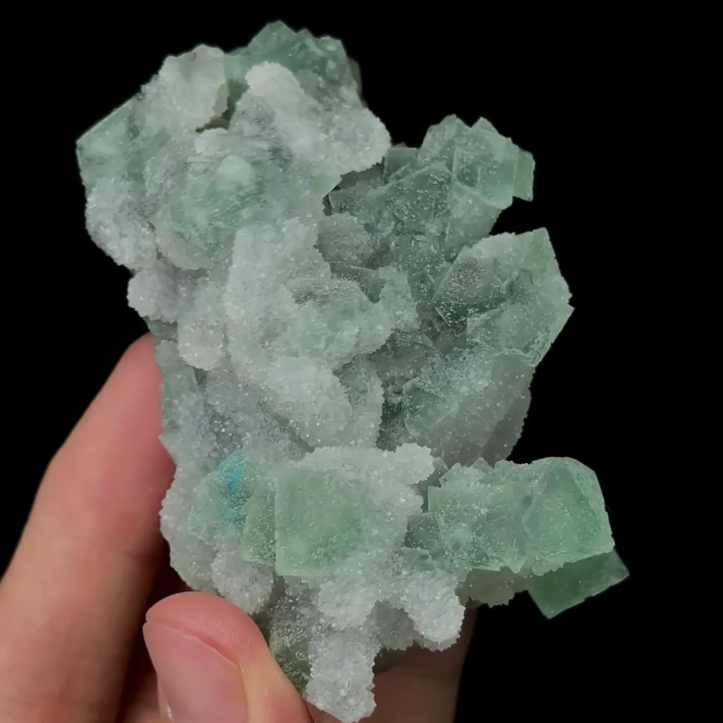 Natural Green Octahedral Fluorite and Quartz Mineral Specimen,High Quality Specimen,FUJIAN,CHINA(80*45*45mm) - image 3