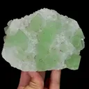 Natural Green Octahedral Fluorite and Quartz, Mineral Specimen:Zhejiang,China (125*95*40MM) - image 3