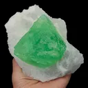 Natural Green Octahedral Fluorite and Quartz, Mineral Specimen:Zhejiang,China (140*100*70MM) - image 1