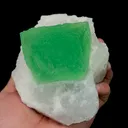 Natural Green Octahedral Fluorite and Quartz, Mineral Specimen:Zhejiang,China (140*100*70MM) - image 2