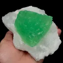 Natural Green Octahedral Fluorite and Quartz, Mineral Specimen:Zhejiang,China (140*100*70MM) - image 4